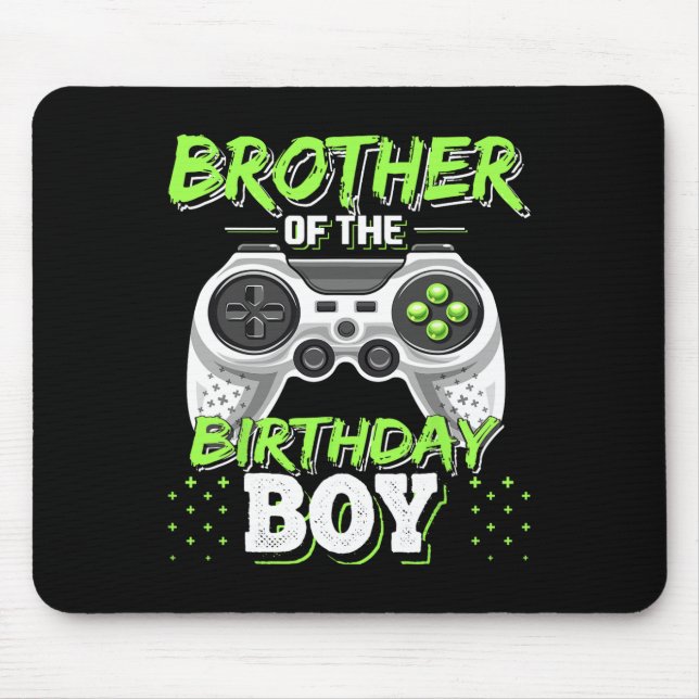 Brother Of The Birthday Boy Matching Video Game Bi Mousepad (Vorne)