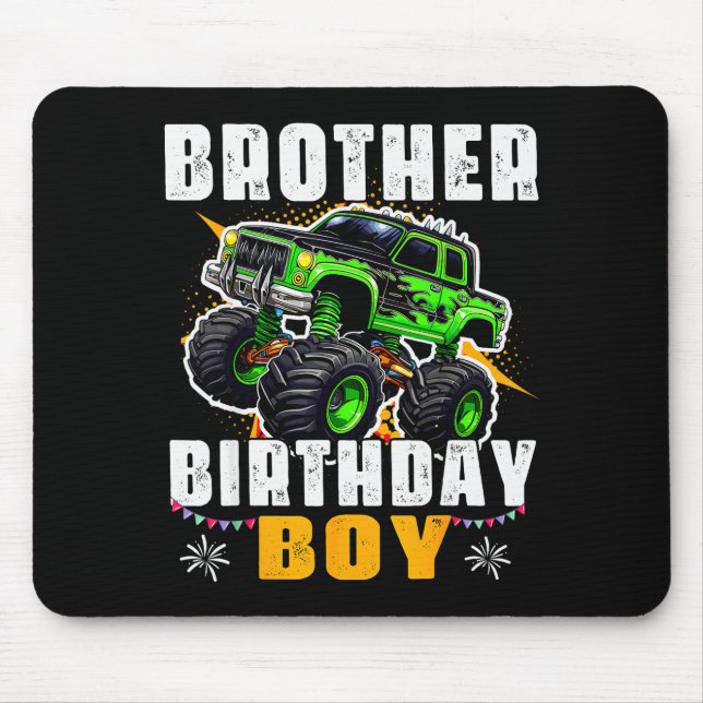 Brother Of The Birthday Boy Monster Truck Family M Mousepad (Vorne)