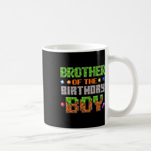 Brother Of The Birthday Boy Party Video Gamer Pixe Kaffeetasse (Rechts)