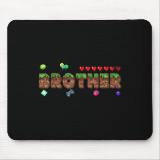 Brother Of The Birthday Boy Pixel Game Matching Fa Mousepad