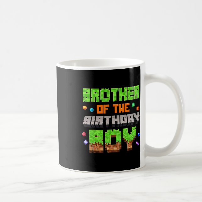 Brother Of The Birthday Boy Pixel Gaming Video Gam Kaffeetasse (Rechts)