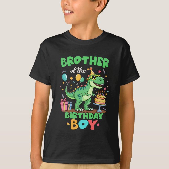 Brother Of The Birthday Boy T Rex Dinosaur Family  T-Shirt (Vorderseite)