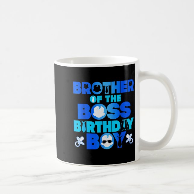 Brother Of The Boss Birthday Boy Baby Family Decor Kaffeetasse (Rechts)