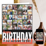Brother Photo Collage 31 Picture Happy Birthday<br><div class="desc">Create your own big happy birthday card. The photo template is ready for you to add 31 of your favorite pictures, 30 of which are displayed in square / instagram format in a simple grid style photo collage and the main one is in frameworthy portrait format on the inside. The...</div>