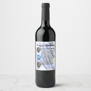 Brother Poem Wein Flasche    LabelGlückwunsch Geb Weinetikett