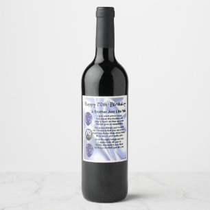 Brother Poem Wine Bottle Label - 70. Geburtstag Weinetikett