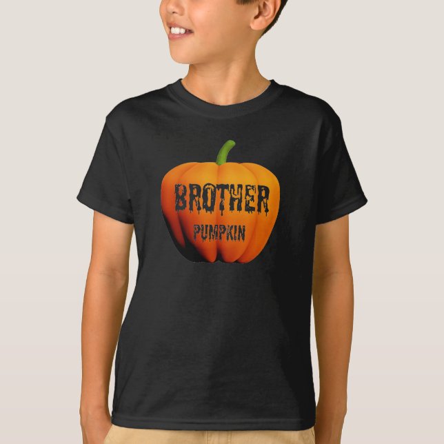 Brother Pumpkin Halloween Design T-Shirt (Vorderseite)