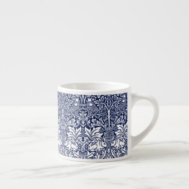 Brother Rabbit Navy Blue Pattern William Morris Espressotasse (Rechts)