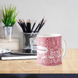 Brother Rabbit Red William Morris Pattern Monogram Tasse