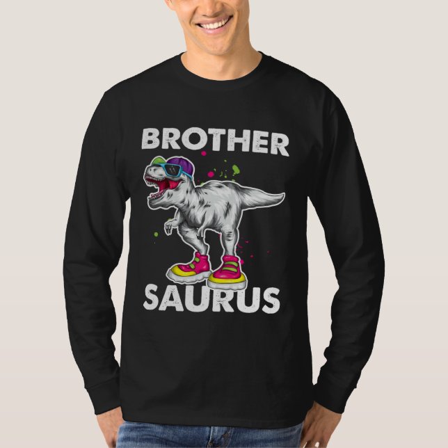 Brother Saurus  Boys Rex Bday Party Dinosaur T-Shirt (Vorderseite)