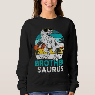 Brother Saurus Dinosaur Matching Family T Rex Vint Sweatshirt