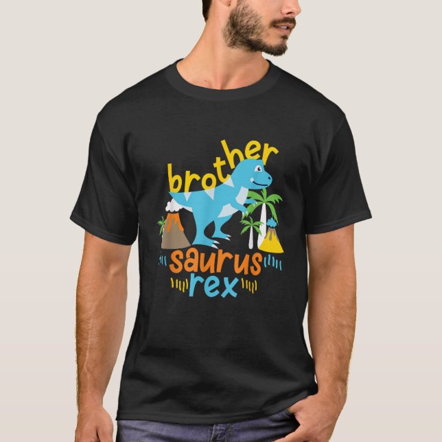 Brother Saurus Rex Dinosaur Dino Kids Girls and Bo T-Shirt (Vorderseite)