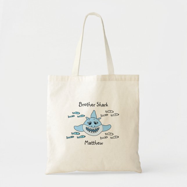 Brother Shark Personalisiert Beach Tote Bag Tragetasche (Vorne)