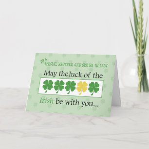 Brother & Sister-in-Law St. Patrick's Day Kleeblat Karte
