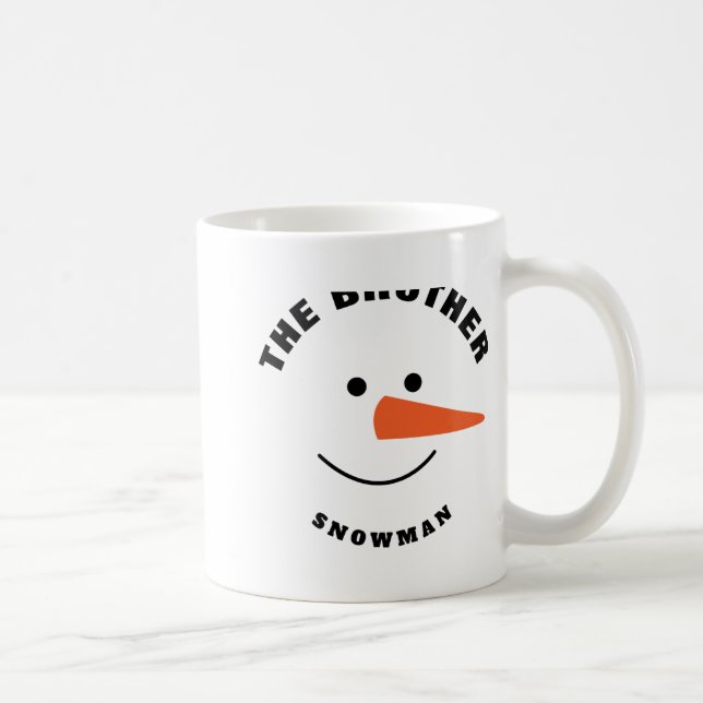 Brother Snowman Face Squad Matching Family Costume Kaffeetasse (Rechts)