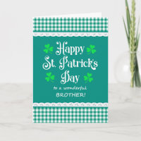 Brother St Patrick's Day Kleeblatts Grüne Karos