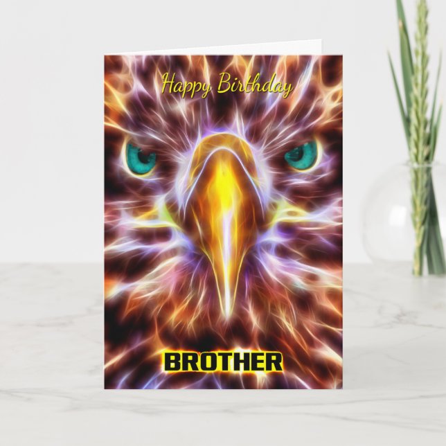 Brother Stylish Birthday Fraktal Sea Eagle Karte (Vorderseite)