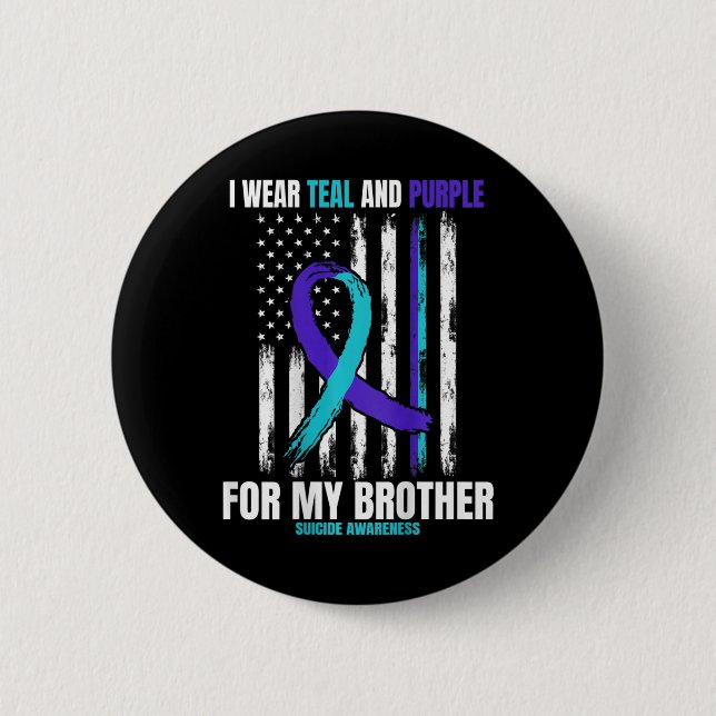 Brother Suicide Awareness Prevention American Flag Button (Vorderseite)