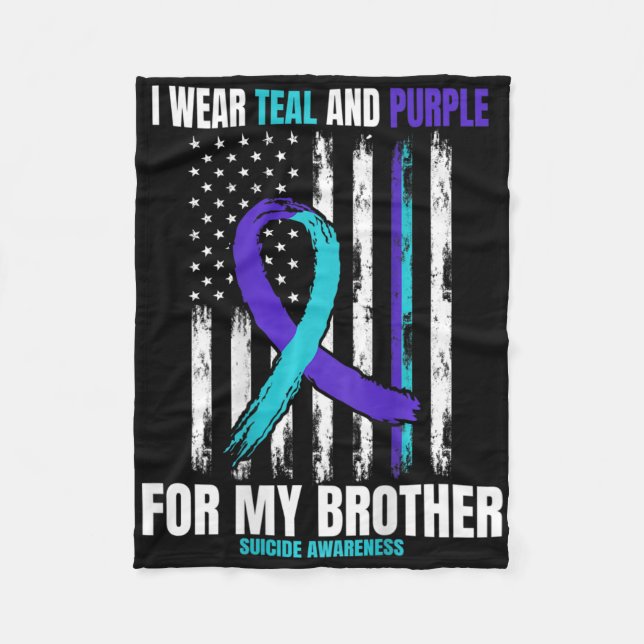 Brother Suicide Awareness Prevention American Flag Fleecedecke (Vorderseite)