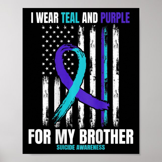 Brother Suicide Awareness Prevention American Flag Poster (Vorne)