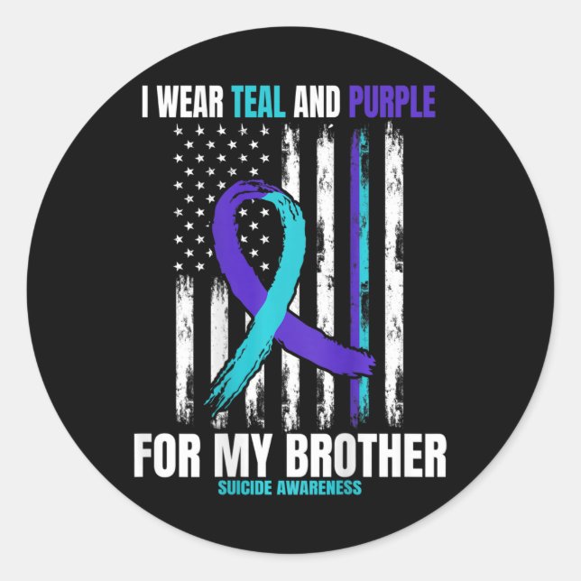 Brother Suicide Awareness Prevention American Flag Runder Aufkleber (Vorderseite)