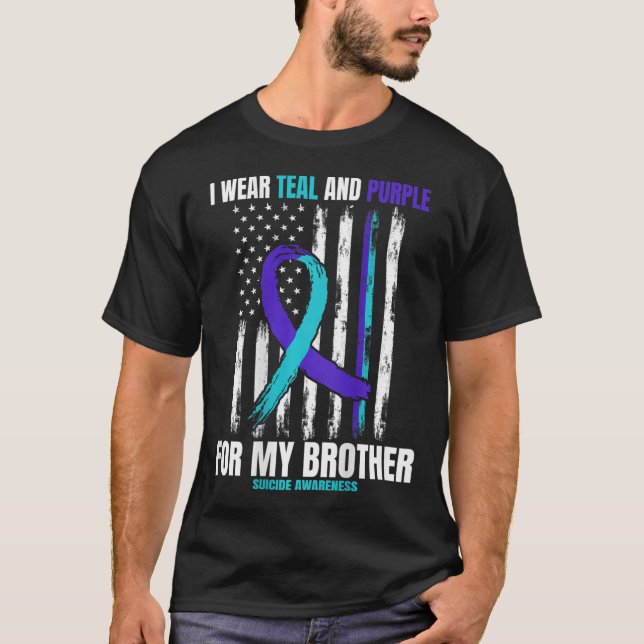 Brother Suicide Awareness Prevention American Flag T-Shirt (Vorderseite)
