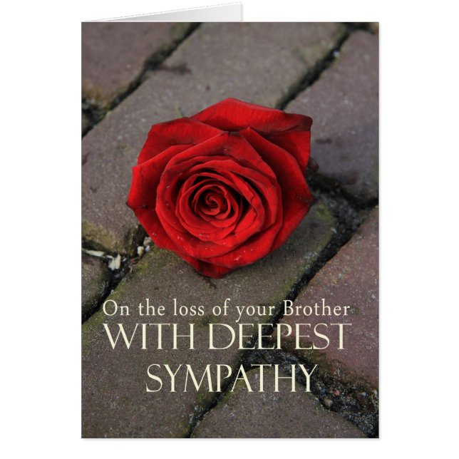 Brother Sympthy card mit Rose (Vorne)