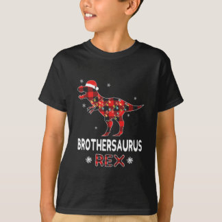 Brother T-Rex Red Kariert Buffalo Weihnachtsweihna T-Shirt