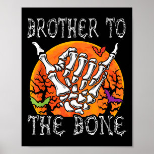 Brother to Bone Halloween Moon Kostüm Skeleton Ha Poster