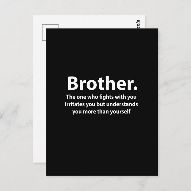Brother Typografie Brother Postkarte (Vorne/Hinten)