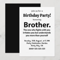 Brother Typografie Geburtstagspartei Bruder