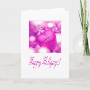 Brother & Verlobte - Pink Happy Holigays Card Feiertagskarte