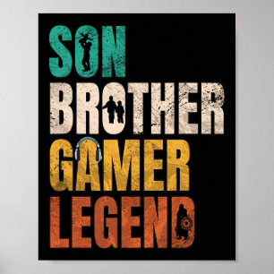 Brother Video Gamer Legend Matching Family Poster
