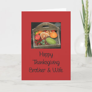 Brother & Wife Thanksgiving Card Feiertagskarte