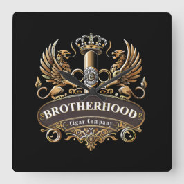 Brotherhood Cigar Company Quadratische Wanduhr