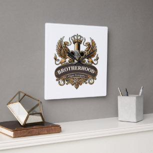 Brotherhood Cigar Company Quadratische Wanduhr