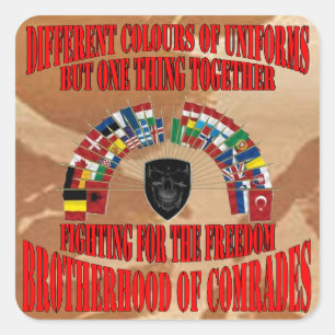 Brotherhood of Military Comrades Quadratischer Aufkleber
