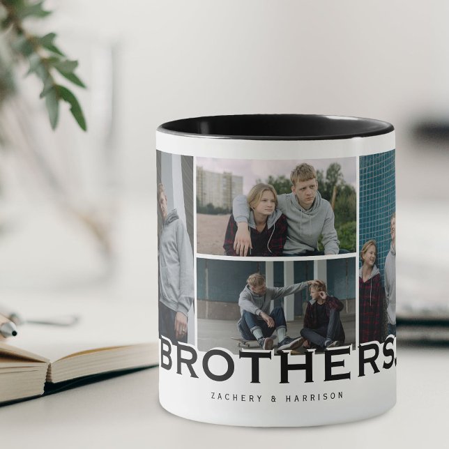 BROTHERS 8 Foto Collage Modernes Geschenk Tasse (Von Creator hochgeladen)