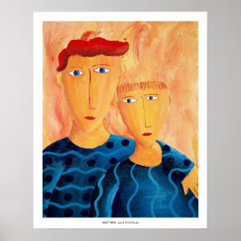 Brothers Contemporary Acrylic Painting Art Print Poster