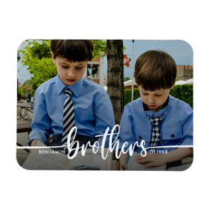 Brothers Script Modernes Foto Magnet