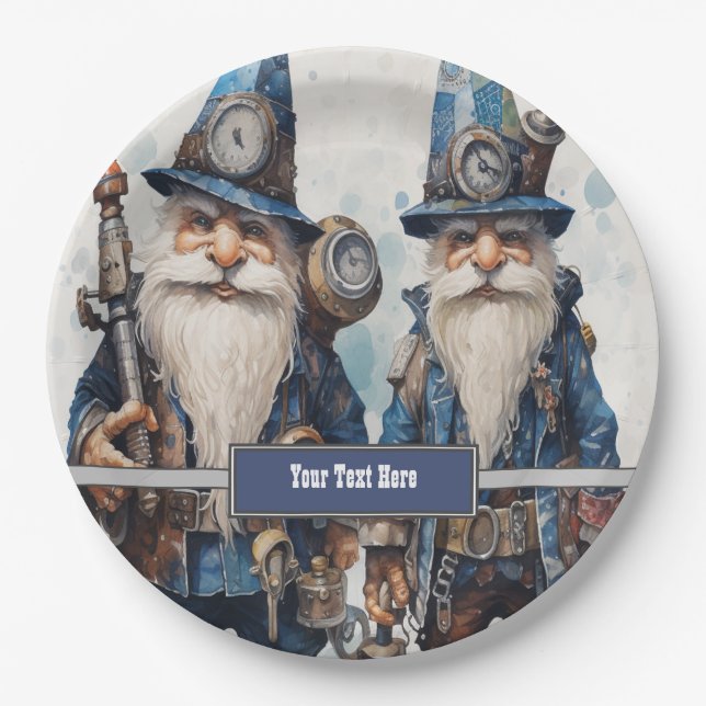 Brothers Twins Partners Steampunk Pappteller (Vorderseite)