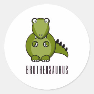 Brothersaurus, Big Brother, Dinosaur, Big Brother, Runder Aufkleber