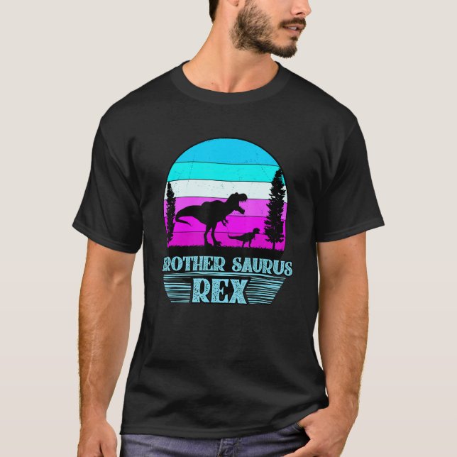 Brothersaurus Bruder Saurus Rex für Big and Littal T-Shirt (Vorderseite)