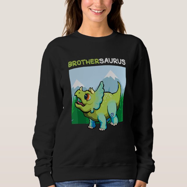 Brothersaurus Dinosaur Niedlich Kiddo Triceratops Sweatshirt (Vorderseite)