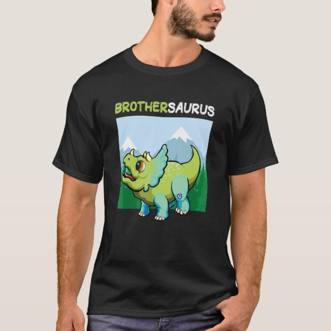 Brothersaurus Dinosaur Niedlich Kiddo Triceratops T-Shirt (Vorderseite)