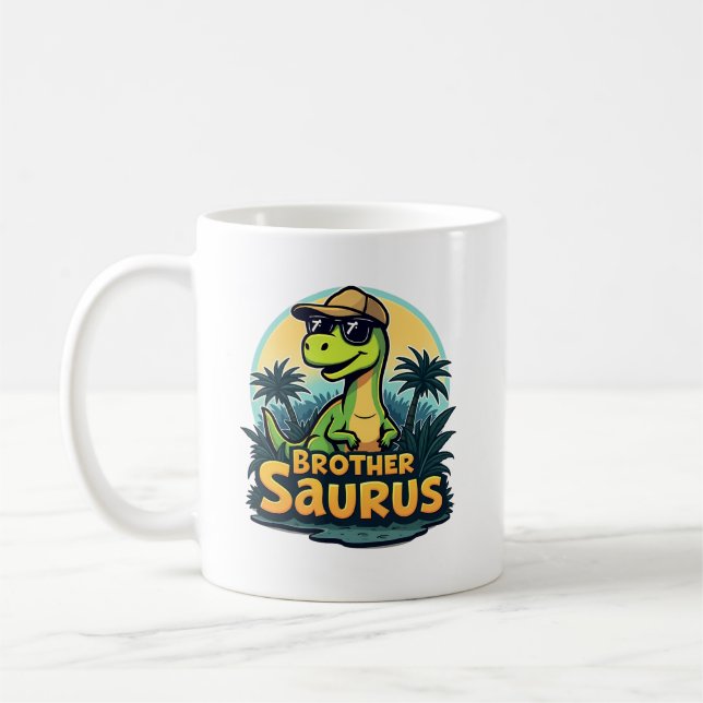 Brothersaurus - Fun Cartoon Dinosaur Brother Kaffeetasse (Links)