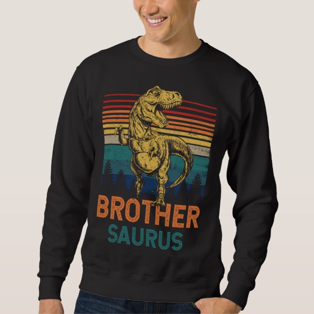 Brothersaurus Rex Dinosaur Brother Saurus Family M Sweatshirt (Vorderseite)