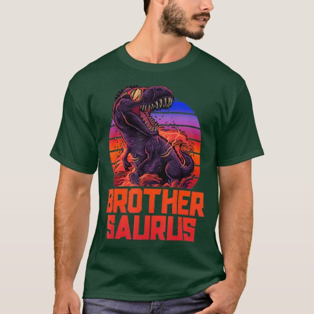 Brothersaurus T-Rex Shirt Brother Saurus Retro (Vorderseite)