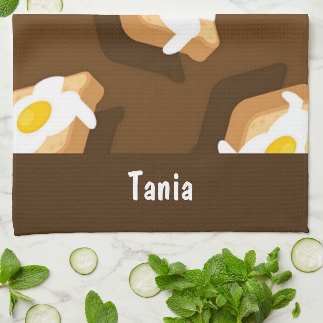 Brotsatz mit Eizellmuster Geschirrtuch (Gefaltet)