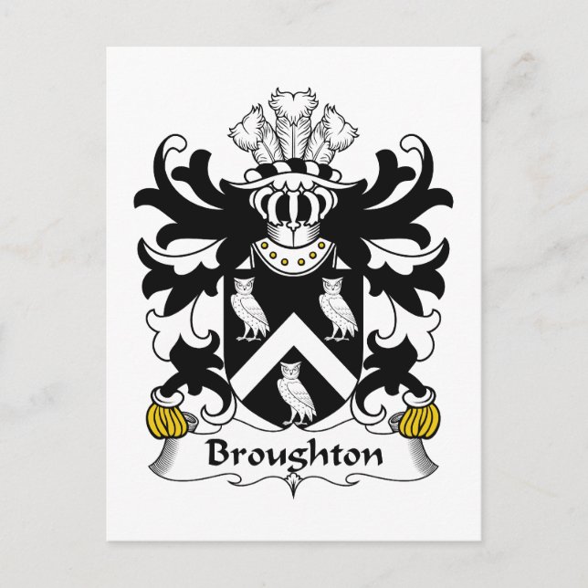 Broughton Familienwappen Postkarte (Vorderseite)